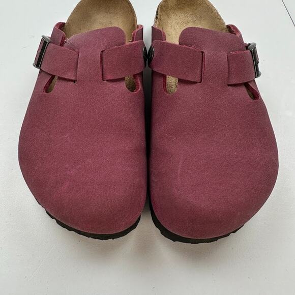 Birkenstock Birkis Boston Clog Womens 38EU 7US Burgundy Slip On Mule Comfort - Picture 3 of 11